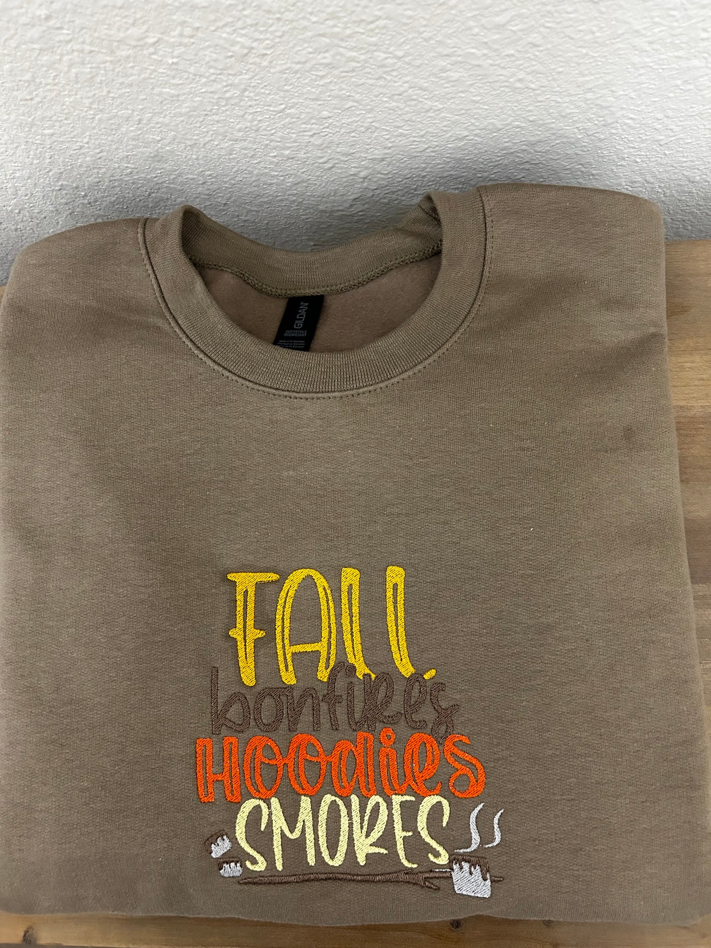 FALL Crew Sweatshirt. Brown Savana