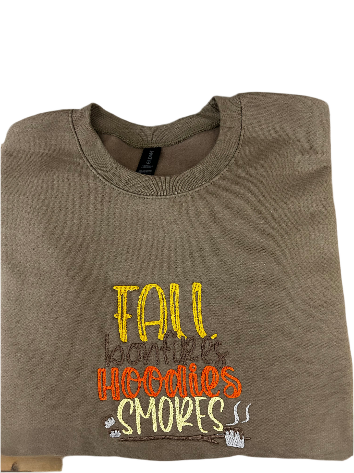 FALL Crew Sweatshirt. Brown Savana
