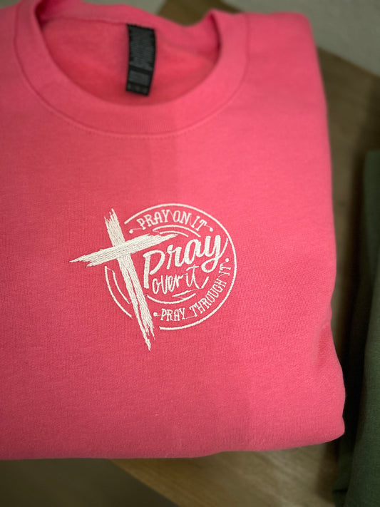 PRAY Crew Sweatshirt Pink Lemonade