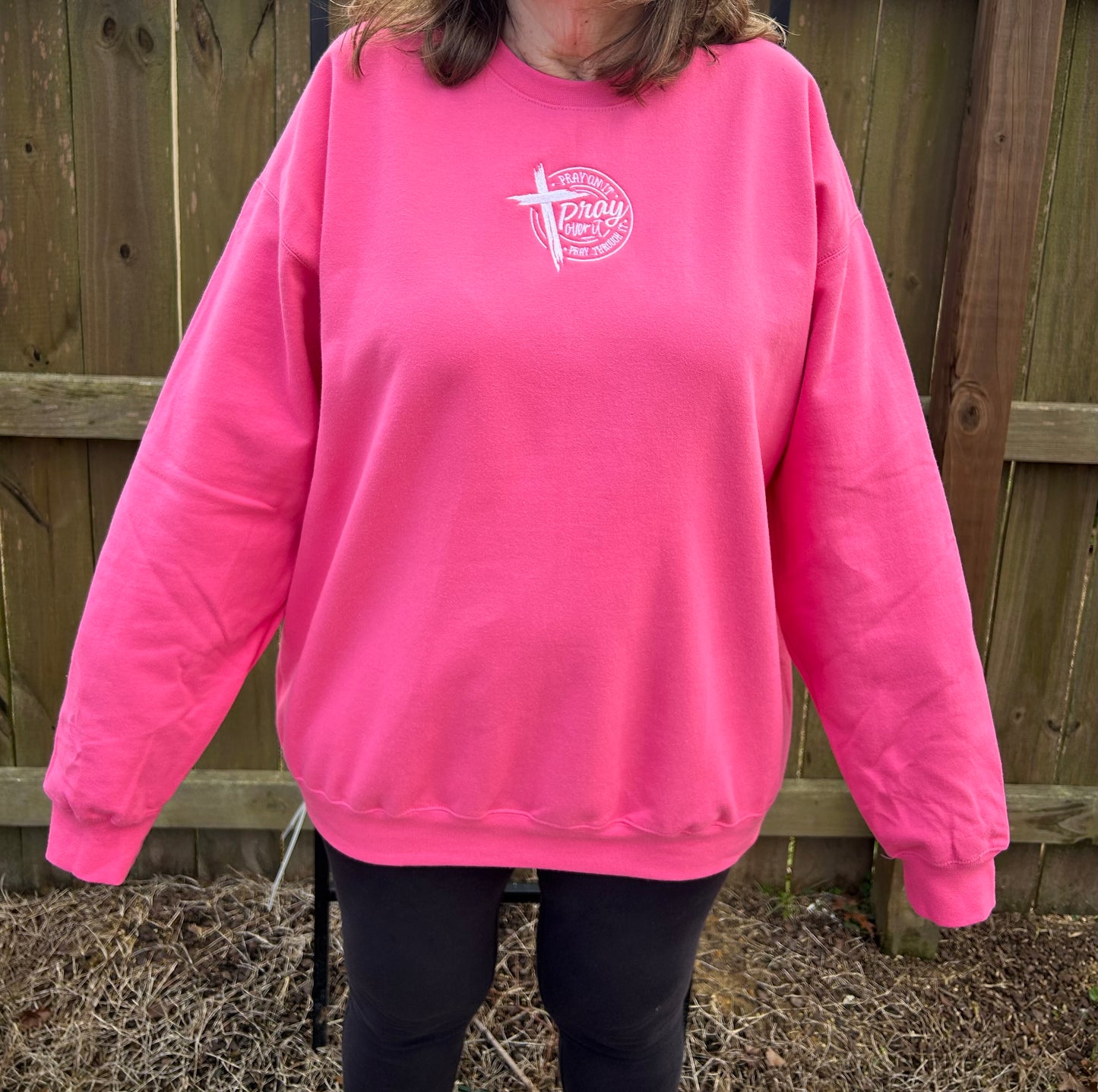 PRAY Crew Sweatshirt Pink Lemonade